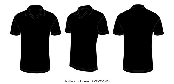 Collared V Neck Shirt Mockup Template Vektor.