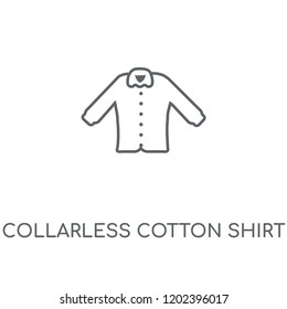Collarless Cotton Shirt linear icon. Collarless Cotton Shirt concept stroke symbol design. Thin graphic elements vector illustration, outline pattern on a white background, eps 10.