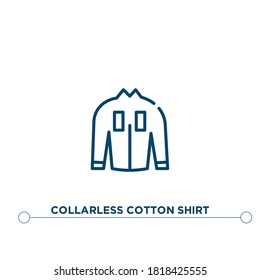 collarless cotton shirt outline vector icon. simple element illustration. collarless cotton shirt outline icon from editable clothes concept. can be used for web and mobile
