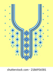 Collar-pattern Design Textile Geometric design, T-shirt in tribal style, decorative border, Geometric Line Neck Graphic Design. Collar-pattern design for collar shirts, T shirts, fashion wearing.