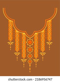 Vektordesign für Kragenhemden, Blumenhalskette-Stickereidesign für Mode. Aztec Stickerei abstrakte Vektorgrafik.Design für Textur, Stoff, Mode Tragen.