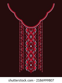 Collar-pattern Design Textile Geometric design, T-shirt in tribal style, decorative border, Geometric Line Neck Graphic Design. Collar-pattern design for collar shirts, T shirts, fashion wearing.