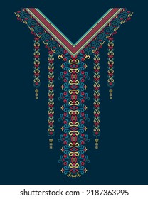 Collar-pattern Design Textile Geometric design, T-shirt in tribal style, decorative border, Geometric Line Neck Graphic Design. Collar-pattern design for collar shirts, T shirts, fashion wearing.
