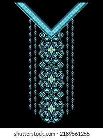 Collar-pattern Design Textile Geometric design, T-shirt in tribal style, decorative border, Geometric Line Neck Graphic Design. Collar-pattern design for collar shirts, T shirts, fashion wearing.