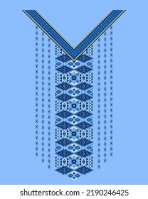 Collar-pattern Design Textile Geometric design, T-shirt in tribal style, decorative border, Geometric Line Neck Graphic Design. Collar-pattern design for collar shirts, T shirts, fashion wearing.