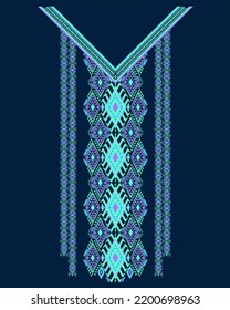 Collar-pattern Design Textile Geometric design, T-shirt in tribal style, decorative border, Geometric Line Neck Graphic Design. Collar-pattern design for collar shirts, T shirts, fashion wearing.