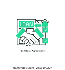 Collateral Agreement Line Icon. linear style sign for mobile concept and web design. Outline vector icon.