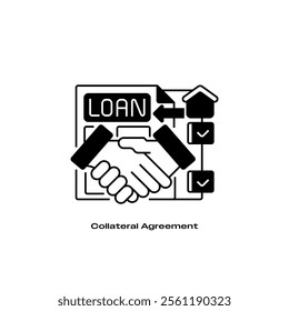 Collateral Agreement Line Icon. linear style sign for mobile concept and web design. Outline vector icon.