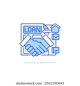 Collateral Agreement Line Icon. linear style sign for mobile concept and web design. Outline vector icon.