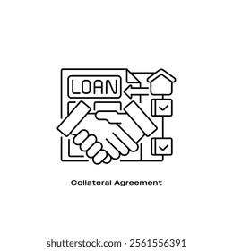 Collateral Agreement Line Icon. linear style sign for mobile concept and web design. Outline vector icon.