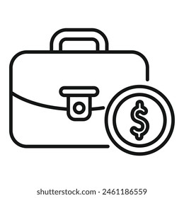 Collateral bag support icon outline vector. Loan money. Tax assistance