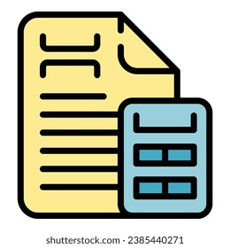 Collateral bank icon outline vector. Loan marketing. Online tax color flat