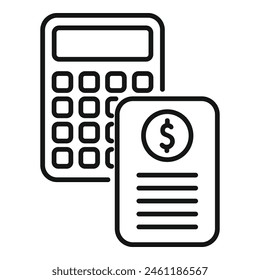 Collateral calculator icon outline vector. Service payment. Financial investment