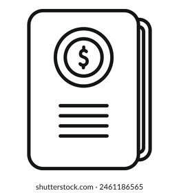 Collateral folder icon outline vector. Tax money form. Investment personal