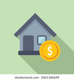 Collateral house buy icon flat vector. Bank support finance. Help assistance