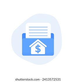 collateral icon with a house, flat vector