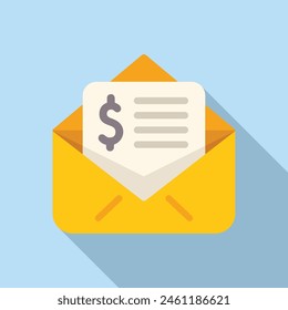 Collateral mail info icon flat vector. Service payment. Credit personal assistance