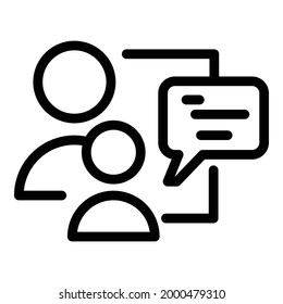 Colleague chat icon. Outline Colleague chat vector icon for web design isolated on white background