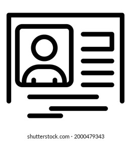 Colleague document icon. Outline Colleague document vector icon for web design isolated on white background