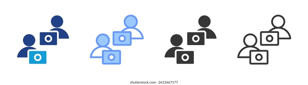 Colleague icon set multiple style collection