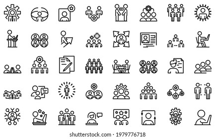 Colleague Icons Set Outline Set Colleague Stock Vector (Royalty Free ...