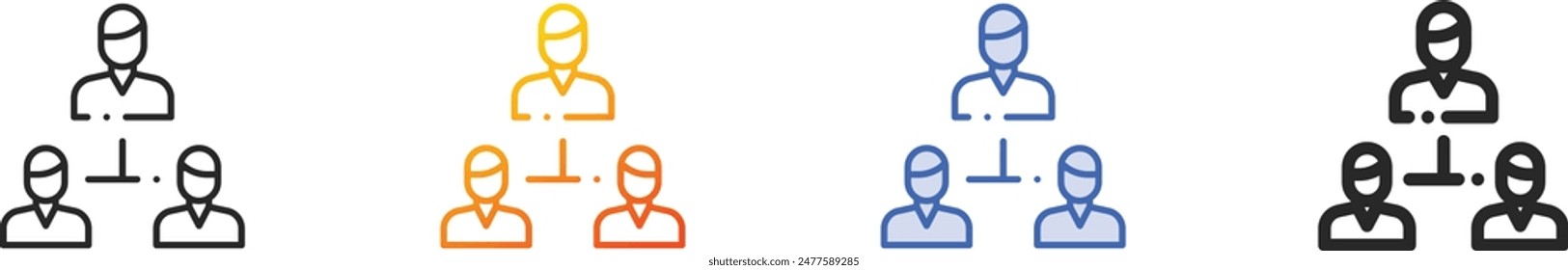 Colega icon.Thin Linear, Gradient, Blue Stroke y bold Style Design Aislado Sobre Fondo Blanco