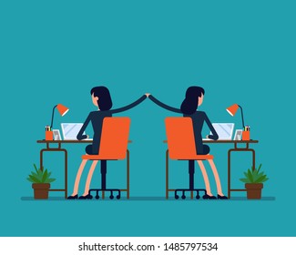 Colleagues collaboration team. Vector illustration business teamwork concept, Cartoon character design.
