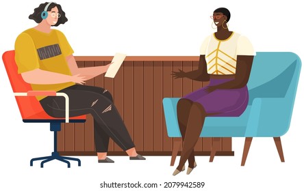 Colleagues are communicating. People discussing working questions. Employees during work. Men have dialogue, talk, relax in studio. Communication, conversation at workplace business manager meeting