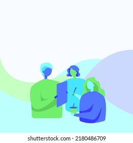 Colleagues Drawing Standing Talking To Each Other Holding Paper Pen Cup. Teammates Design Stands Having Conversation Holds Sheet Pencil And Mug.