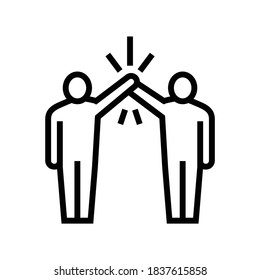 colleagues greeting line icon vector. colleagues greeting sign. isolated contour symbol black illustration