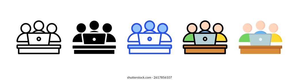 Colleagues Icon Collection With Multiple Styles