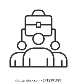 Icono de colegas en el diseño de línea. colegas, trabajo en equipo, profesionales, grupo, comunicación, oficina, colaboración en el Vector de fondo blanco.