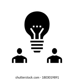 compañeros de trabajo idea de glifo vector de icono. signo de idea de compañeros de trabajo. símbolo de contorno aislado ilustración negra
