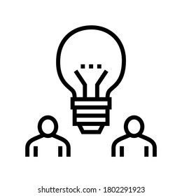 colleagues idea line icon vector. colleagues idea sign. isolated contour symbol black illustration