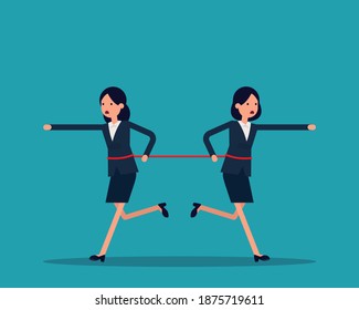 Colleagues and partners run in different directions