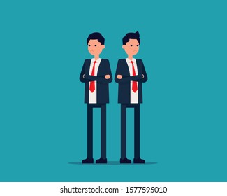Colleagues quarrel. Conflict in relations concept, disagreements, Vector illustration in flat cartoon style