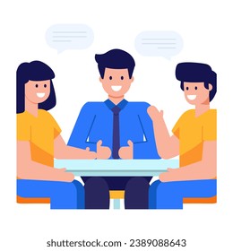 Colleagues or team standing together, flat editable icon
