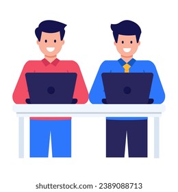 Colleagues or team standing together, flat editable icon
