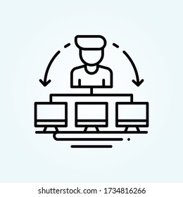 colleagues vector icon style illustration. Startup and new business symbol EPS 10