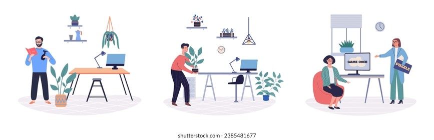 Colleagues vector illustration. An assistant can provide valuable help and support to colleagues in managing their daily tasks A loyal companion in workplace can create positive and productive work