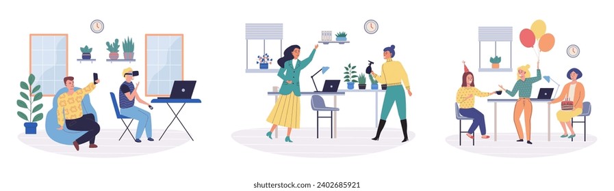 Colleagues vector illustration. Building strong relationships with colleagues fosters sense community and camaraderie within company An associates assistance and collaboration are crucial