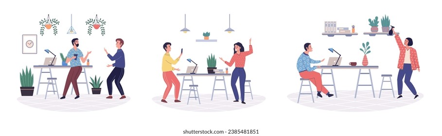 Colleagues vector illustration. Effective communication among colleagues ensures clarity, reduces conflicts, and enhances productivity Sharing reports and updates with colleagues promotes transparency