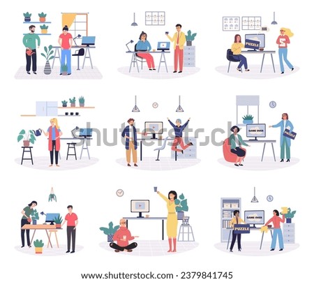 Colleagues vector illustration. Effective teamwork is essential for collaborative problem solving and achieving collective goals The colleagues metaphor underscores interconnectedness