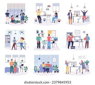 Colleagues vector illustration. Employment and occupation provide opportunities for colleagues to collaborate and work towards shared goals Successful teamwork relies on effective communication