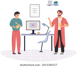 Colleagues vector illustration. Employment and occupation bring colleagues together, fostering opportunities for collaboration and shared achievements Successful teamwork relies on open communication