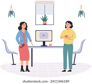 Colleagues vector illustration. Partnerships in business enable colleagues to leverage each others strengthsand resources for mutual growth and success Employment and occupation bring colleagues