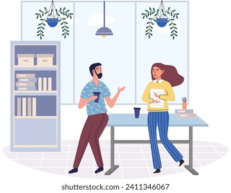 Colleagues vector illustration. Teamwork enables colleagues to leverage their collective strengths and overcome challenges together Cooperation among colleagues fosters sense unity, trust, and shared