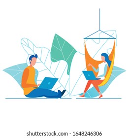 Colleagues, Working in Cozy Open Office Space