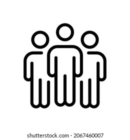 Colleagues working together. Teamwork. Flat line vector icon for mobile application, button and website design. Illustration isolated on white background