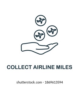 Collect Airline Miles icon. Simple line element from loyalty program collection. Filled Collect Airline Miles icon for templates, infographics and more.